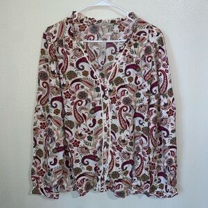 LOFT Multicolor Paisley Blouse